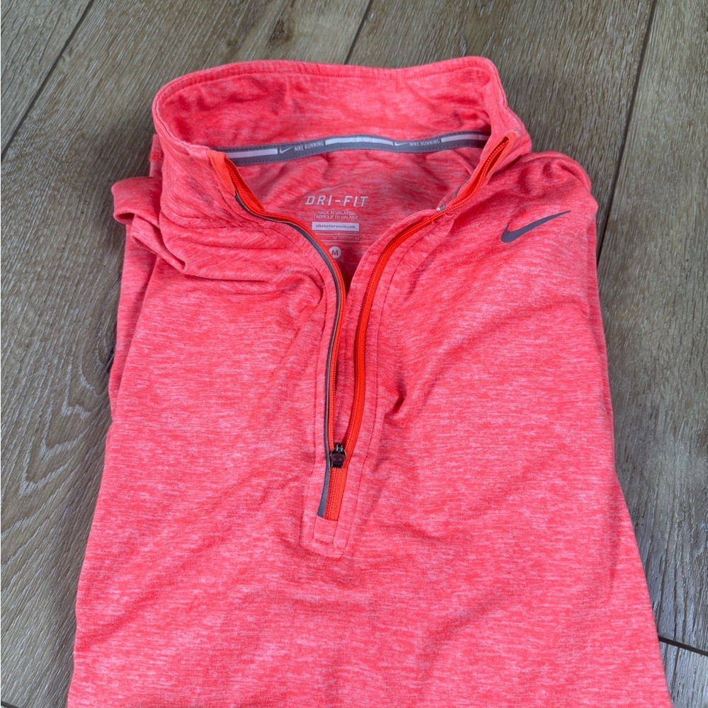 Nike Dri-Fit Quarter Zip Women's Heathered Orange Size Medium - Picture 11 of 11